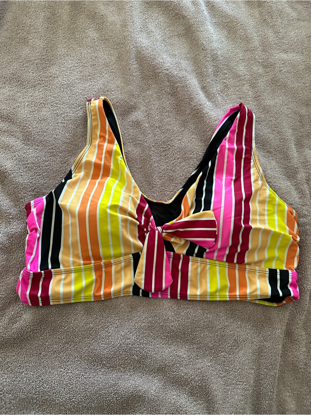 torrid Multicolor Striped Tie-Front Bikini Top